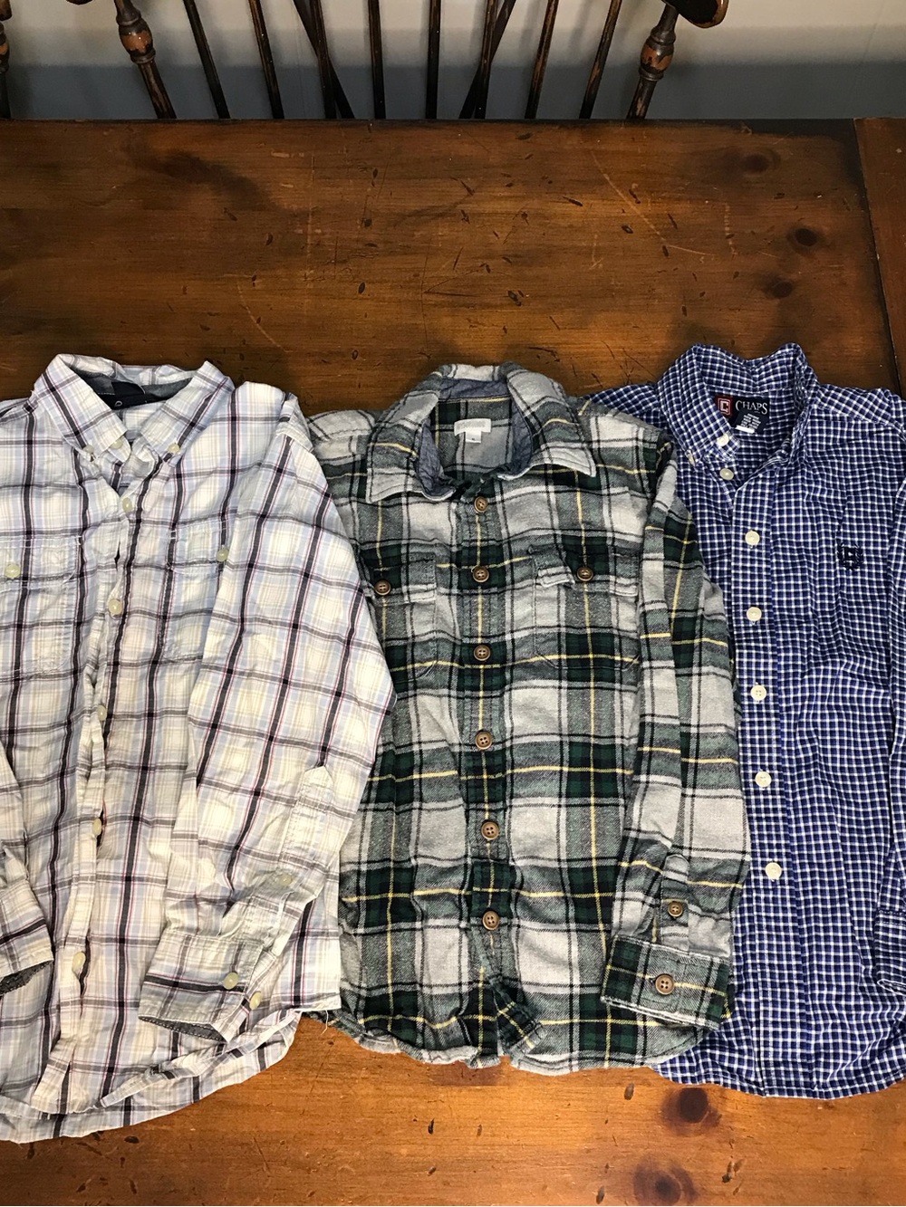 Lot of 3 Boy’s 8 Plaid Button Down Shirts-Gymboree-Chaps-Gap Kids